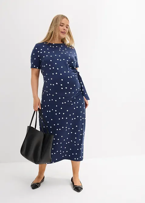 Mellanlång mammaklänning i jersey av ekologisk bomull, bonprix