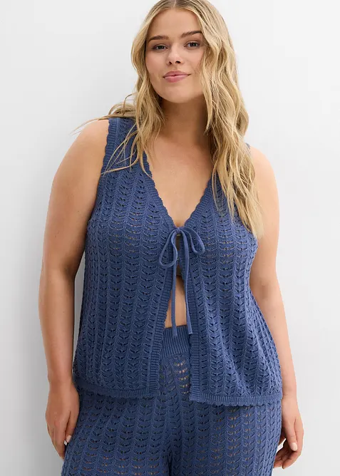 Stickad v&auml;st med h&aring;lm&ouml;nster, bonprix