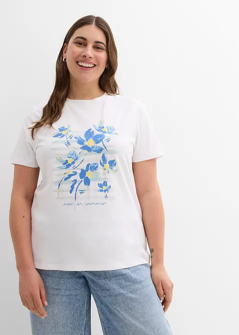 T-shirt i elastisk bomullsmix, bonprix