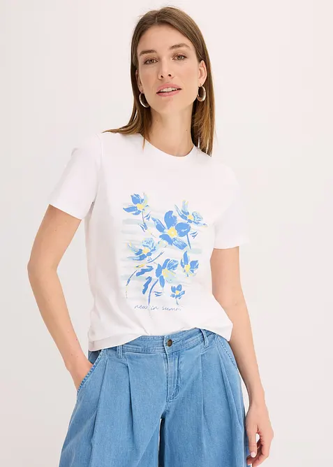 T-shirt i elastisk bomullsmix, bonprix