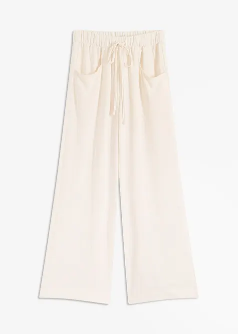 Marlenebyxa i lätt kräppat material, bonprix