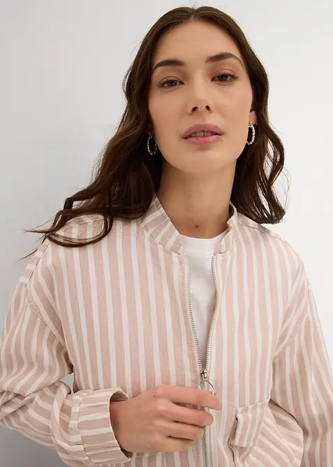 Bomberjacka i linnelook, bonprix