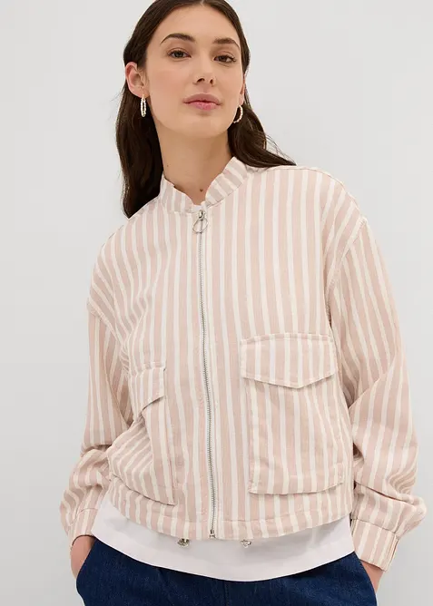 Bomberjacka i linnelook, bonprix