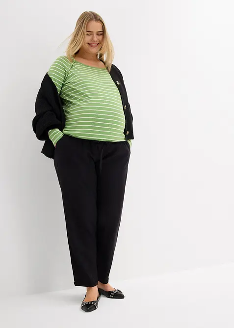 Mammabyxa med linneandel och raka ben, bonprix