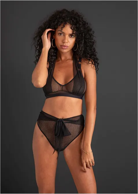 Bralette och stringtrosa ouvert (2 delar), bonprix