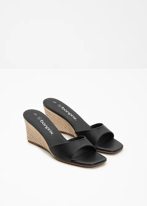 Sandal med kilklack i baststil, bonprix