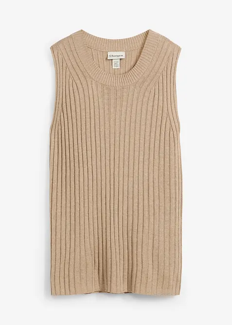 Stickat linne i viskosmix, bonprix