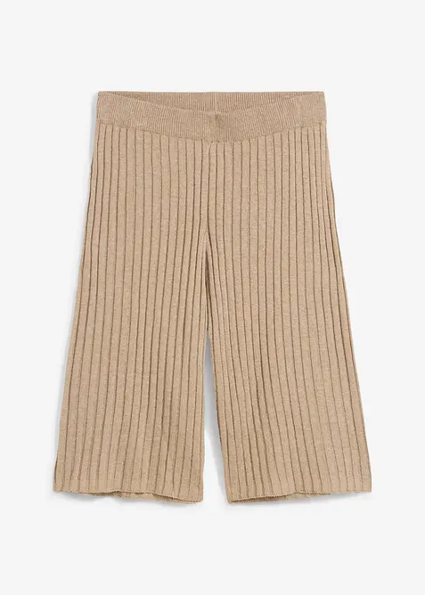 Stickade bermudas med hög midja i viskosmix, bonprix