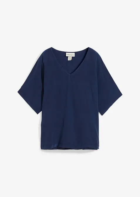 Topp med sidenandel och vävd infällning, bonprix