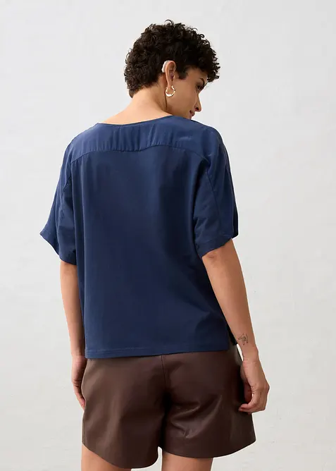 Topp med sidenandel och vävd infällning, bonprix