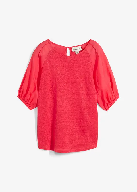 Linnetopp med ballongärmar, bonprix