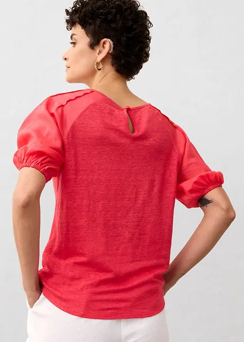 Linnetopp med ballongärmar, bonprix