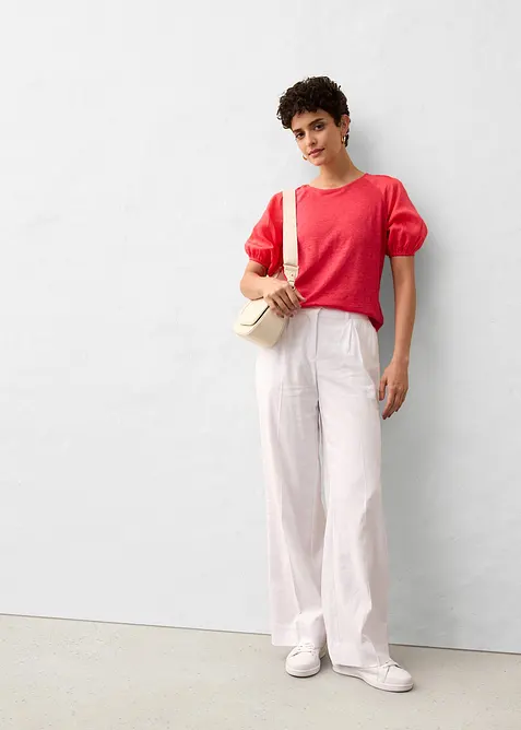 Linnetopp med ballongärmar, bonprix