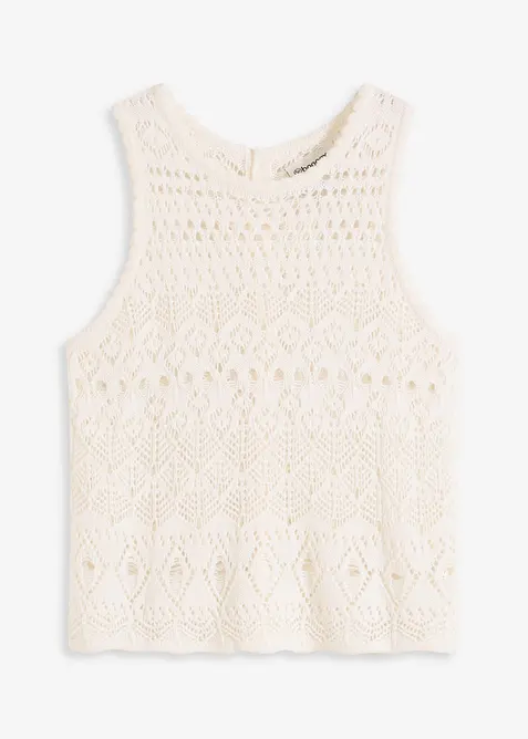 Stickat linne med hålmönster, bonprix