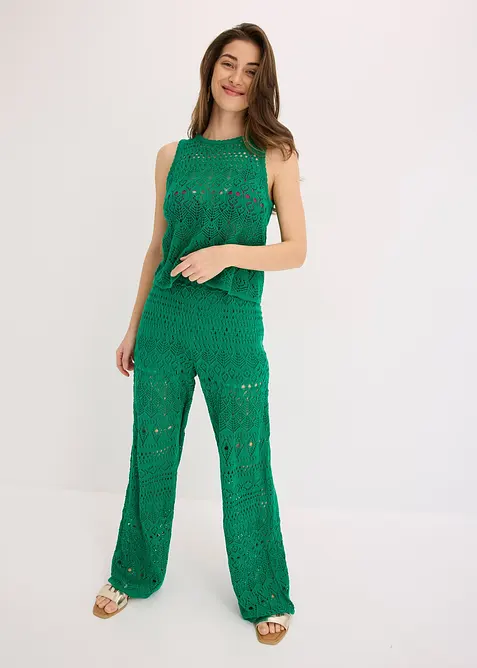 Stickat linne med h&aring;lm&ouml;nster, bonprix