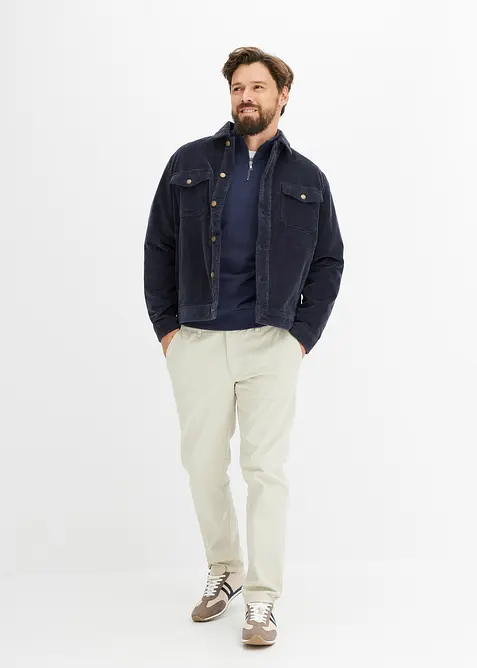 Sweatshirt med krage och kort dragkedja, bonprix