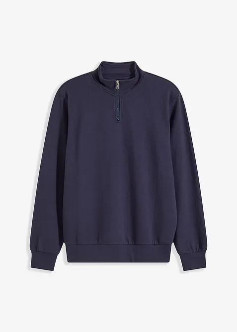 Sweatshirt med krage och kort dragkedja, bonprix