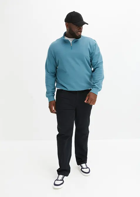 Sweatshirt med krage och kort dragkedja, bonprix