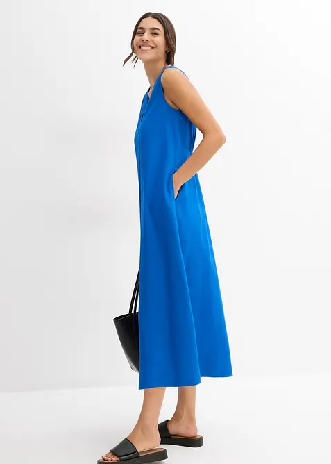 Klänning med axelband, av viskos med mjukt fall, bonprix