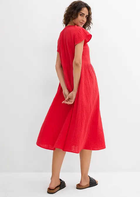 Klänning av mjuk muslin, bonprix