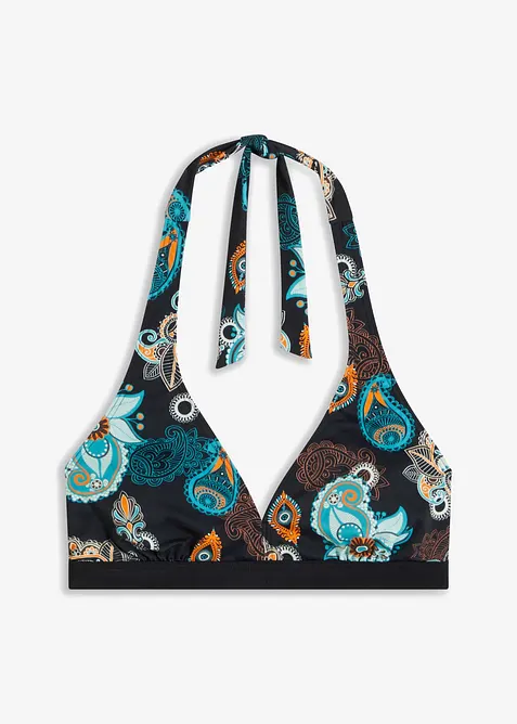 Halterneckbikiniöverdel med djup ringning, bonprix