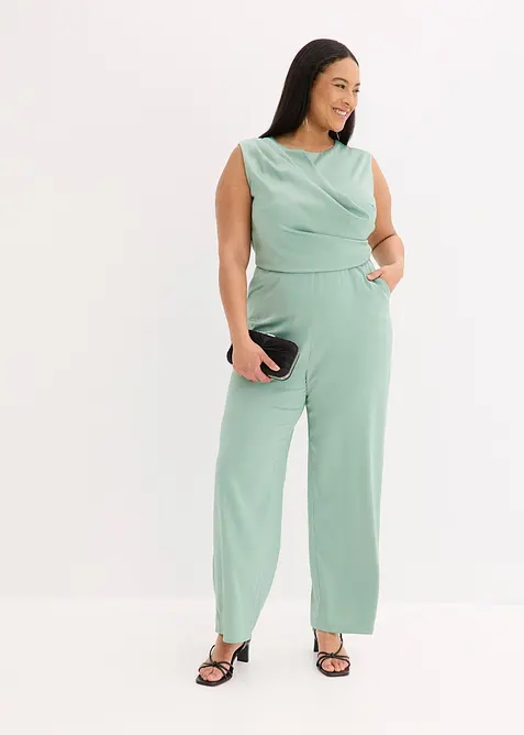 Jumpsuit i glansig satin, bonprix