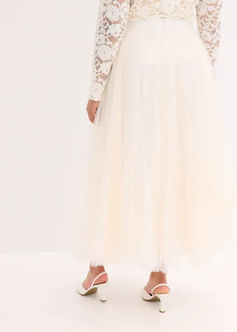 Maxikjol i skir tyll, bonprix