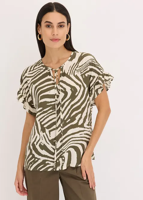 Avslappnad blustunika i viskos, bonprix