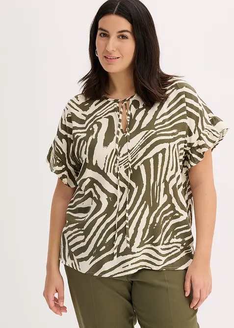 Avslappnad blustunika i viskos, bonprix