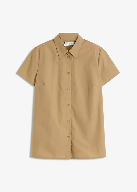 Kortärmad poplinblus, bonprix