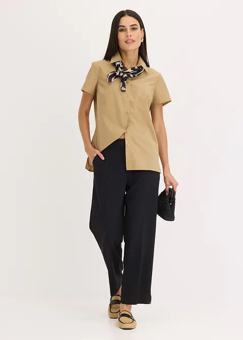 Kortärmad poplinblus, bonprix