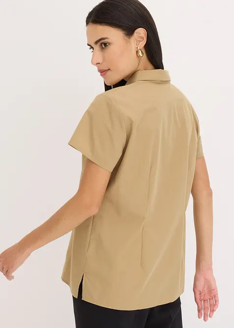 Kortärmad poplinblus, bonprix