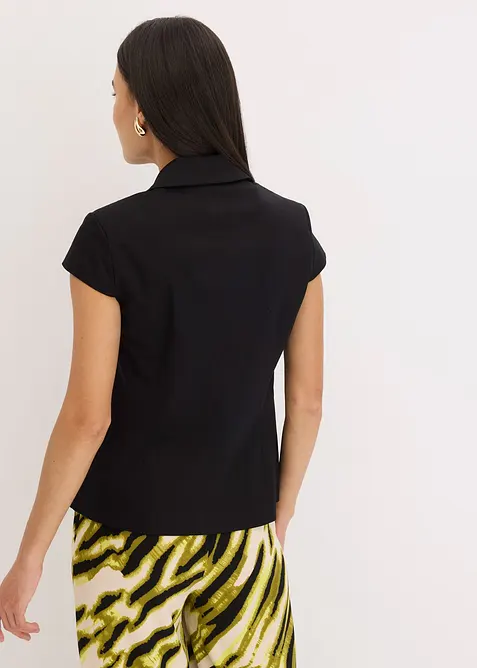 Kort&auml;rmad kavaj i bomullssatin, bonprix