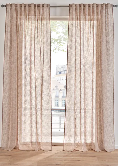 Gardin med linnelook (1-pack), bonprix