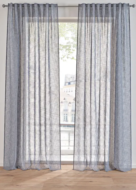 Gardin med linnelook (1-pack), bonprix