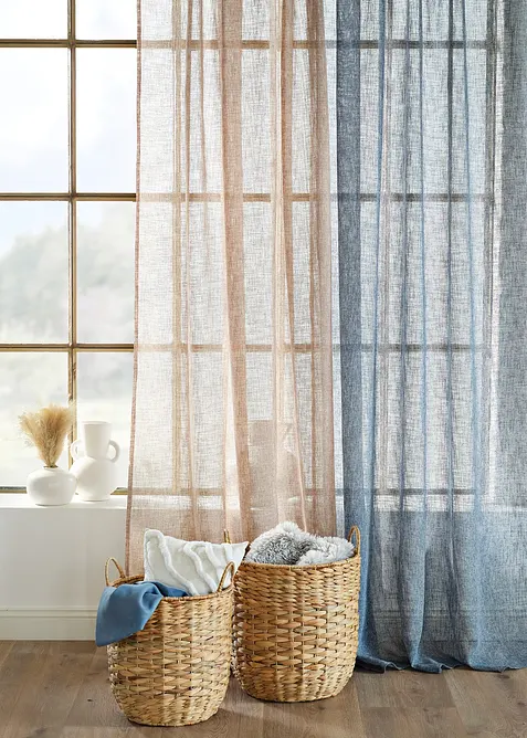 Gardin med linnelook (1-pack), bonprix