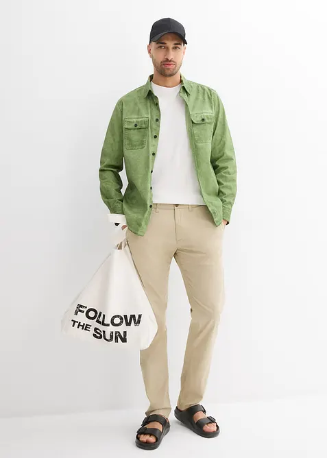 Stretchiga chinos, normal passform, raka ben, bonprix