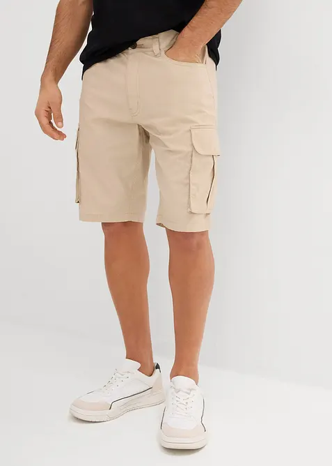 Stretchiga bermudashorts i cargostil, normal passform, bonprix