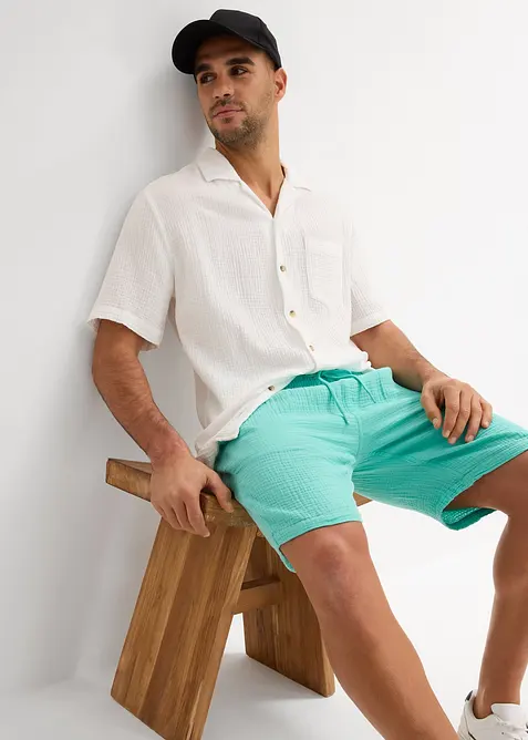 Muslinshorts i bomull, Regular Fit, bonprix