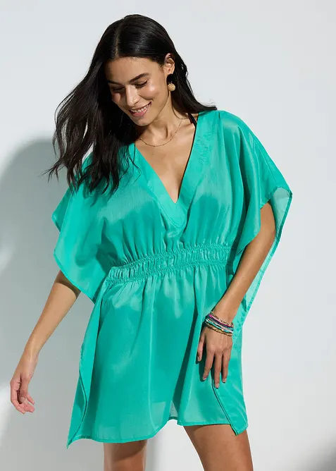 Transparent strandtunika med V-ringning, bonprix