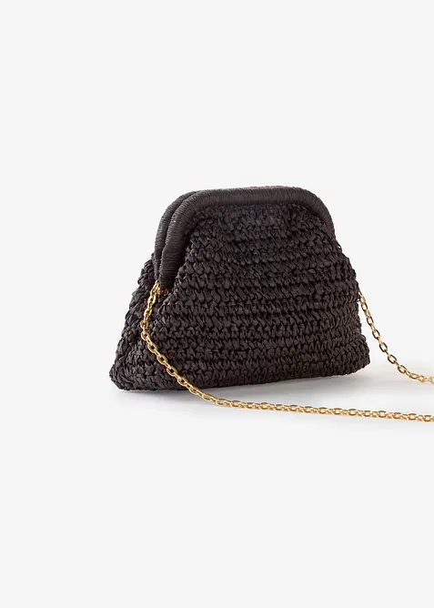 Axelremsväska med halmlook, bonprix