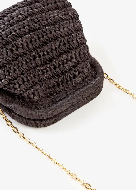 Axelremsväska med halmlook, bonprix