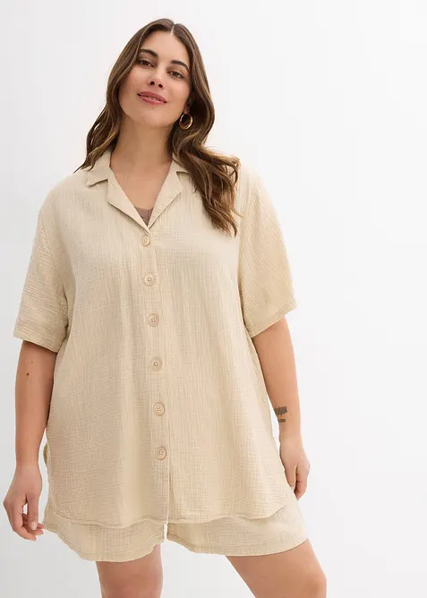 Skjortblus av muslin, bonprix