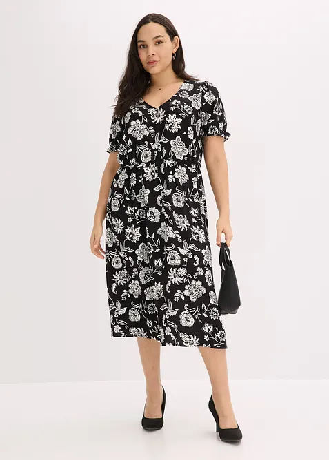 Mönstrad midiklänning, bonprix