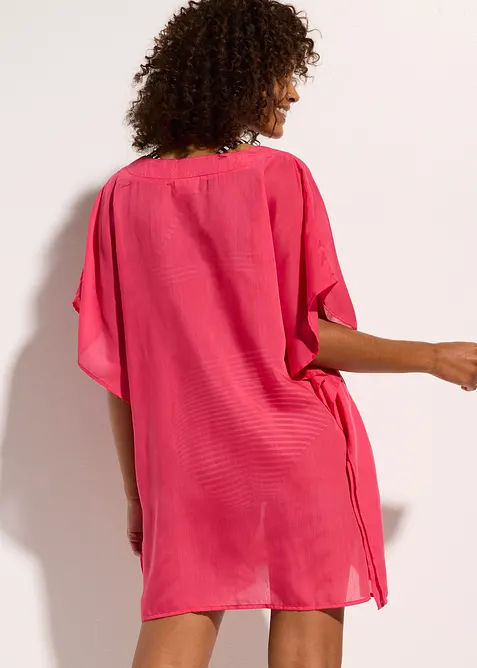 Transparent strandtunika med V-ringning, bonprix