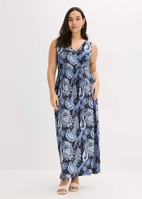 M&ouml;nstrad maxikl&auml;nning i mjuk viskosmix, bonprix