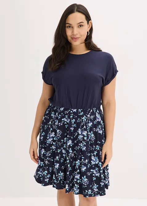 Jerseykl&auml;nning i viskosmix, bonprix