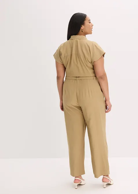 Jumpsuit av viskos med knytskärp, bonprix
