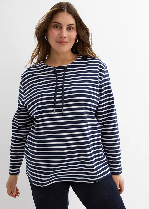 Sweatshirt av material med struktur, bonprix