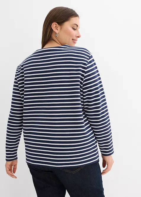 Sweatshirt av material med struktur, bonprix